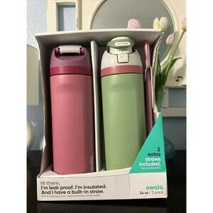 Owala water bottles, 2 Pack, 24oz, Comes With 2 Extra Straws, NIB